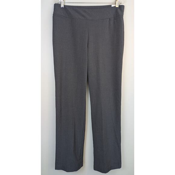 Kim Rogers Dress Pants 12 Charcoal Gray High Rise Straight Leg Pull On NEW - Picture 9 of 9